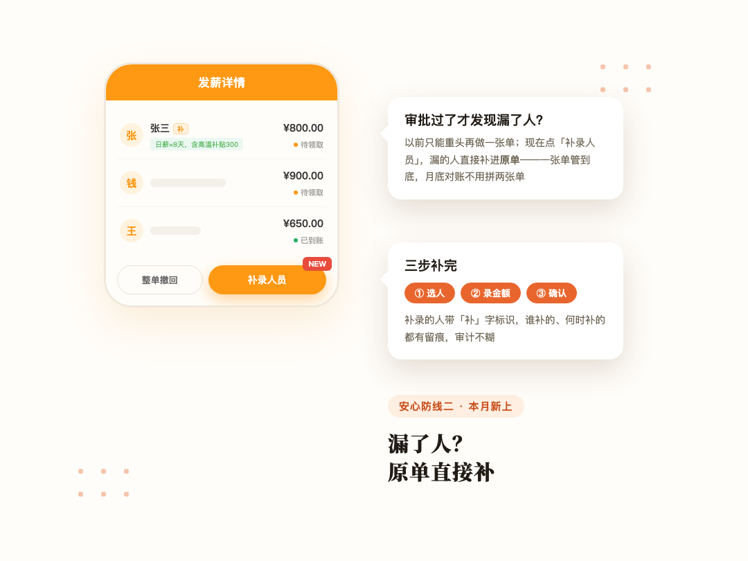 补录人员