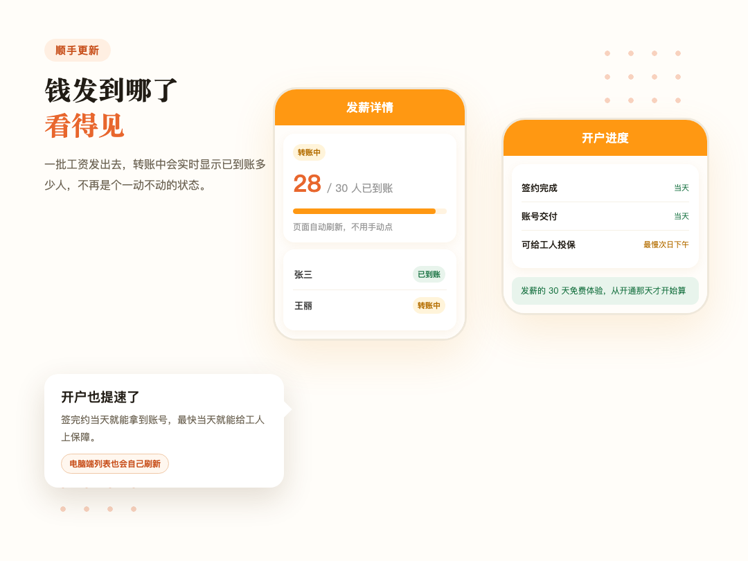 转账中实时显示已到账人数