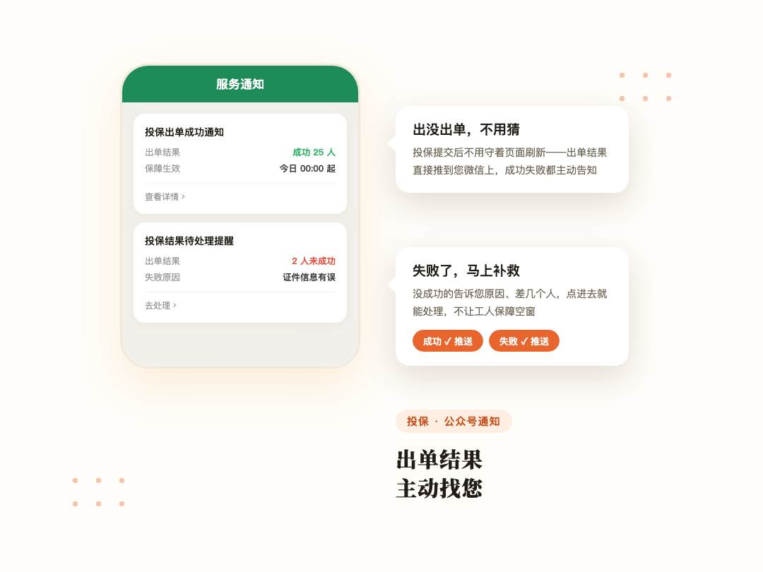 出单结果公众号通知